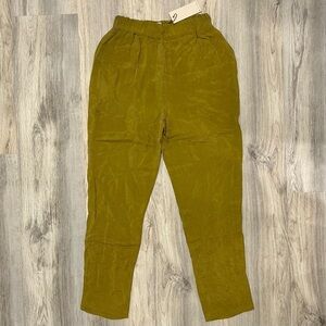 NWT Supertrash ST Studio Olive Green Pull On Elastic Waist Pants Size S EU 36